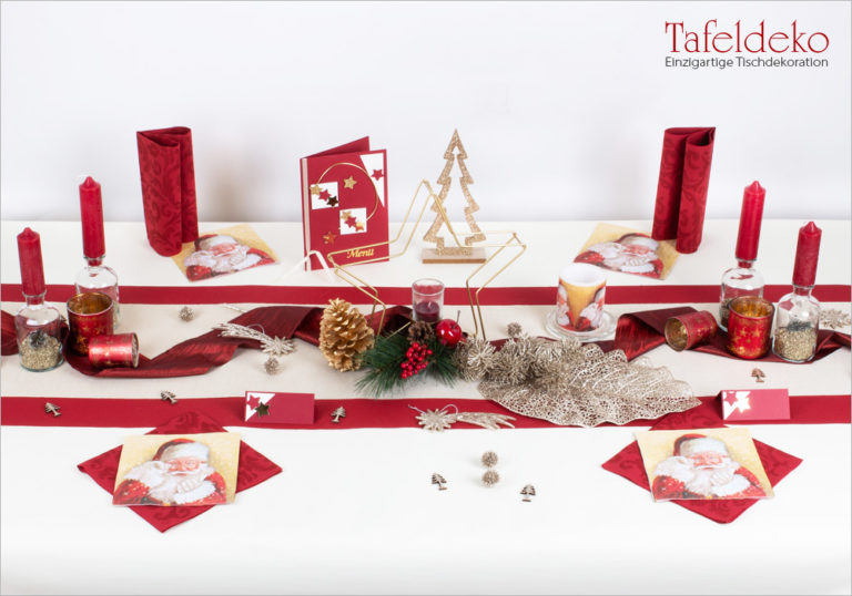 Tischdeko Weihnachten in Rot