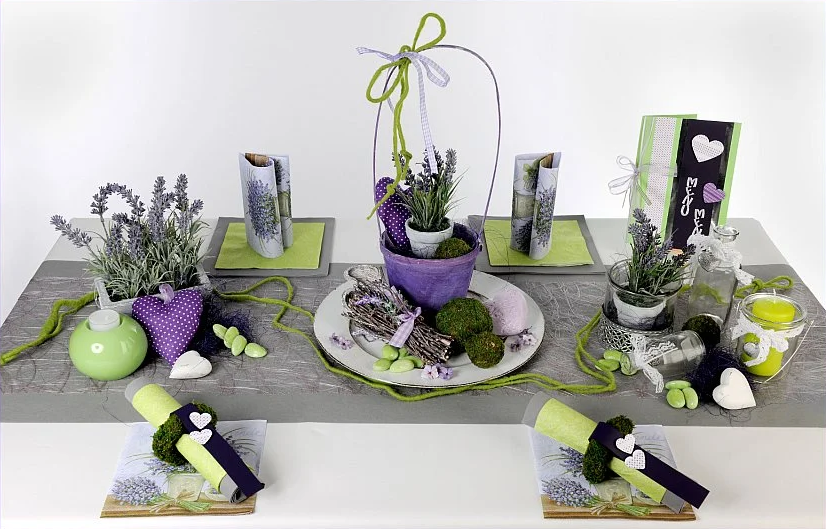 Lavendel Tischdeko für den 60. Geburtstag Ideen