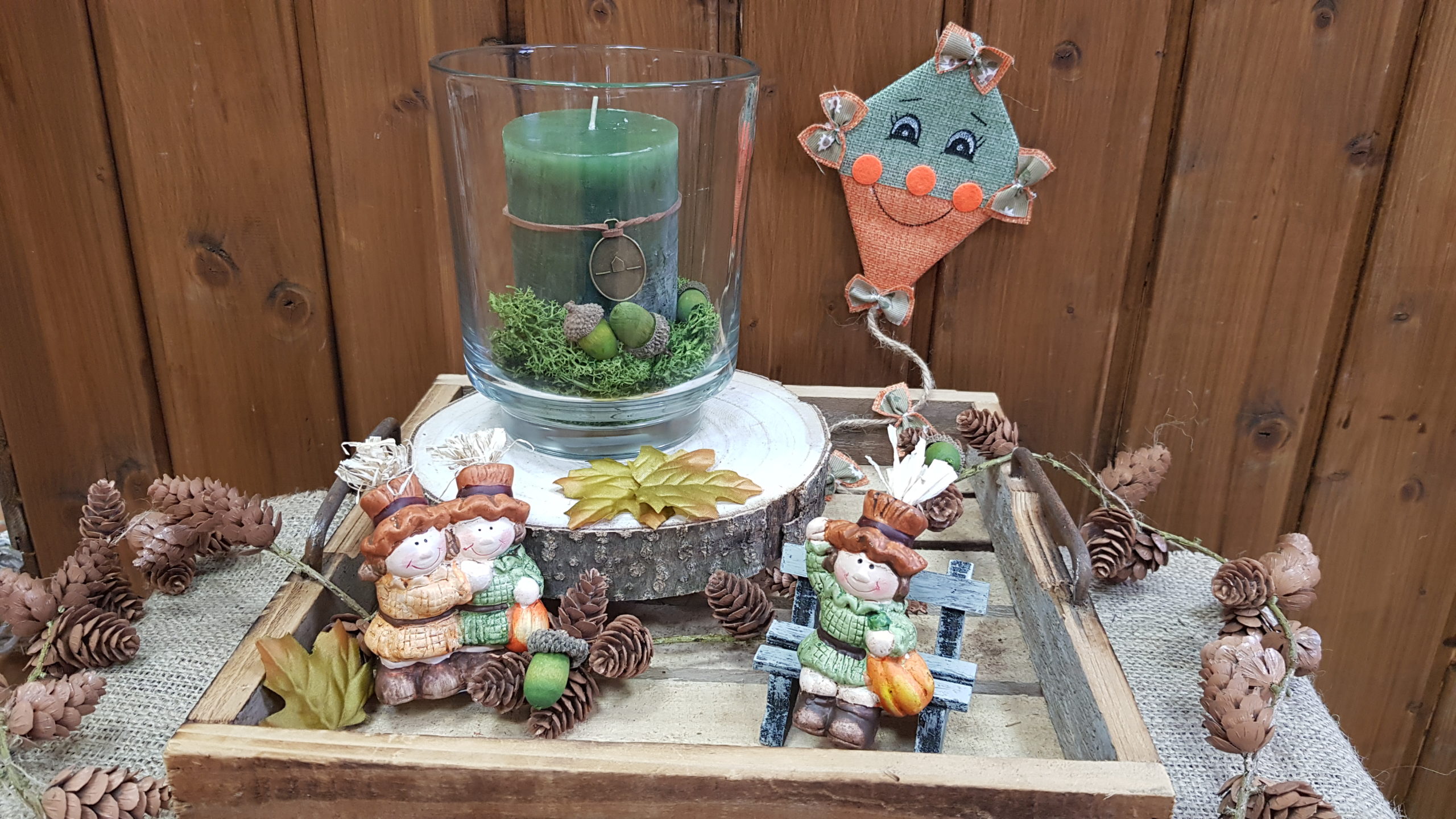 gebastelte Herbst Tischdeko