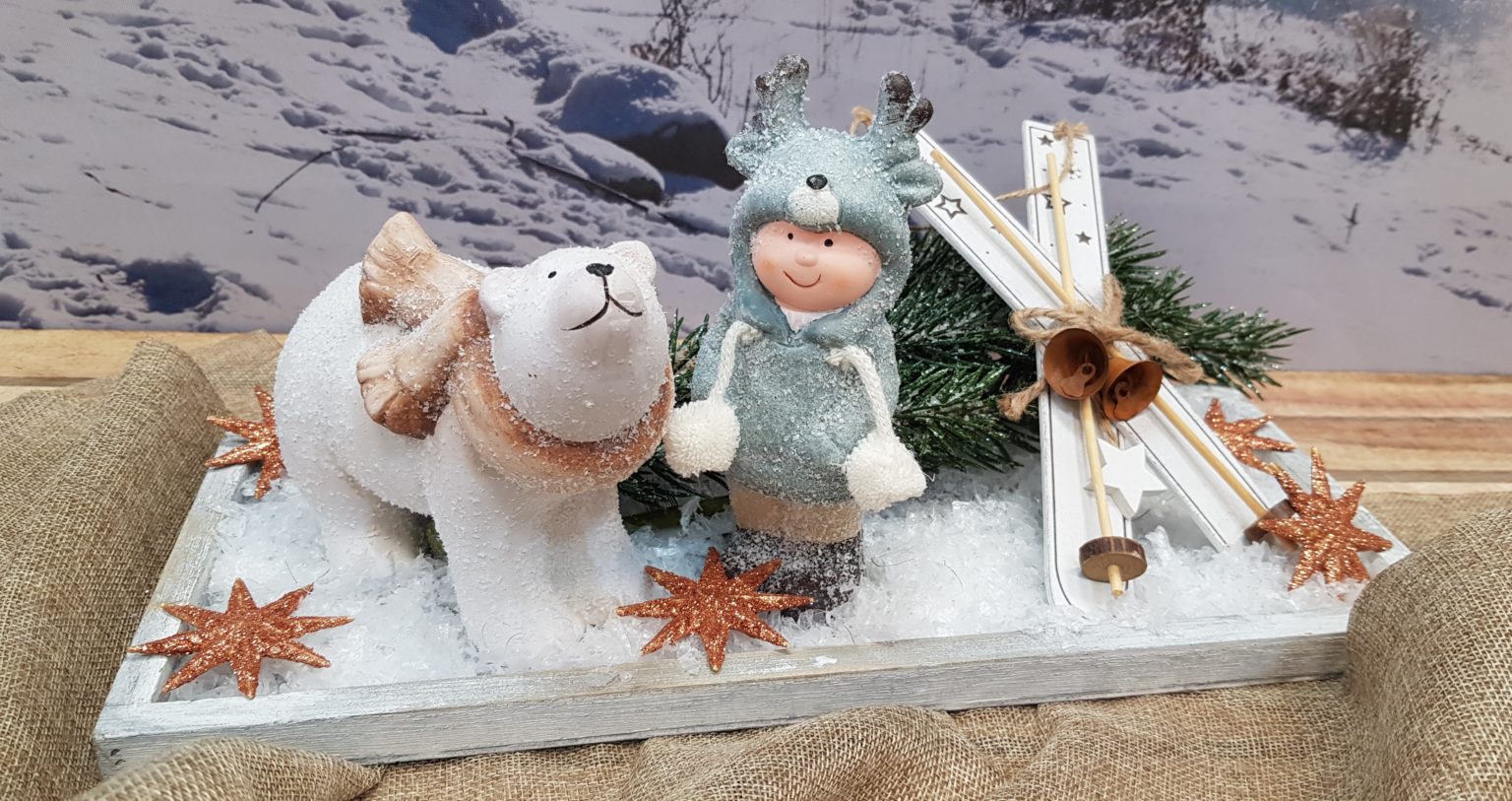 Tischdeko Kupfer zu Weihnachten Tafeldeko