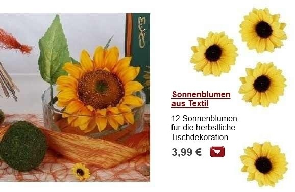 Herbstdeko mit Sonnenblumen mit Windlichtern und Marmeladengläser Vasen