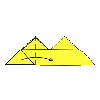Die Hälfte des linken Dreiecks nach rechts falten.